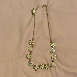Kate Spade Gold and White Floral Necklace